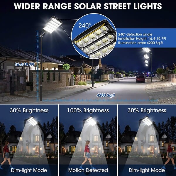 Motion-activated solar street light