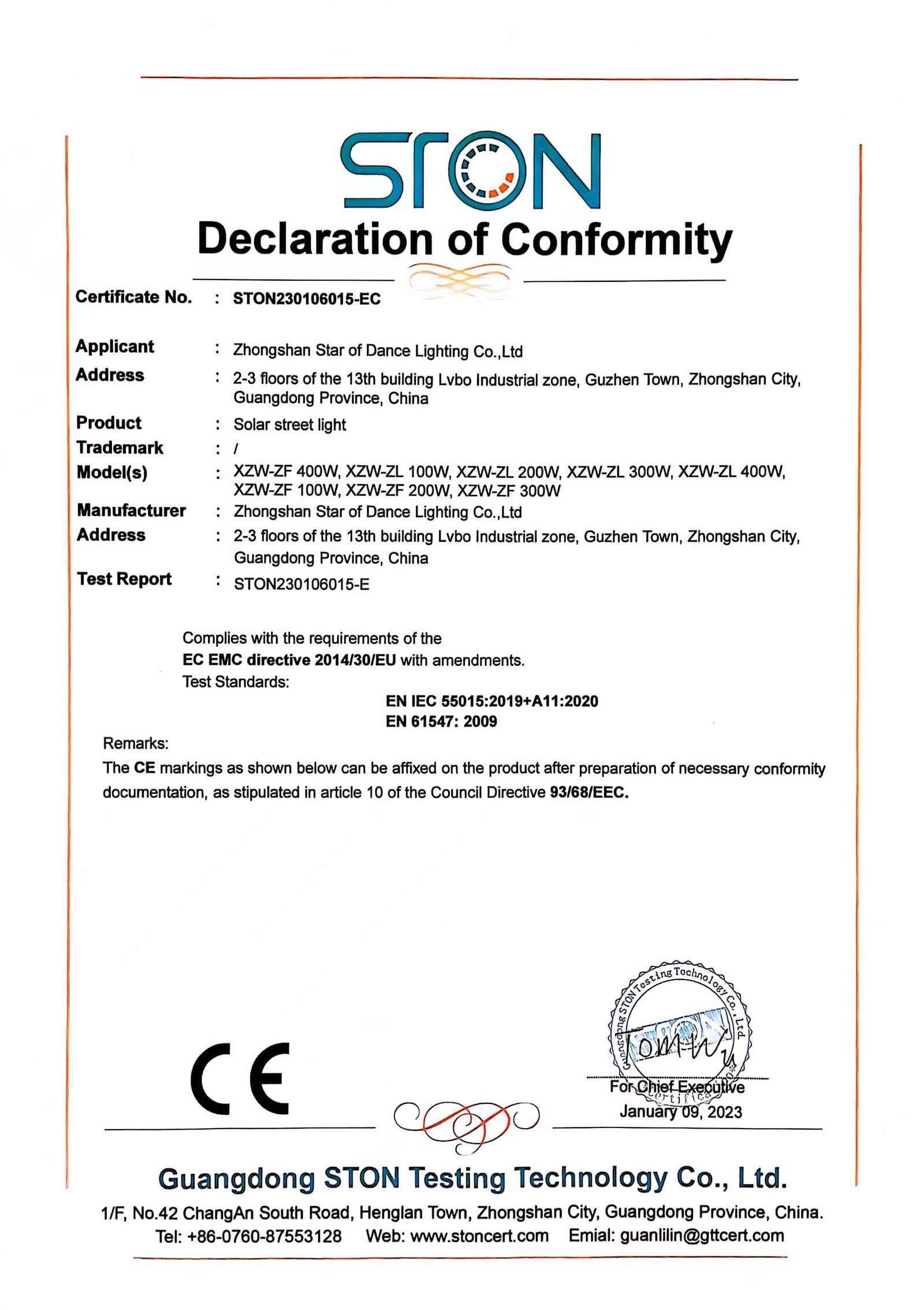 CE ENC certificate